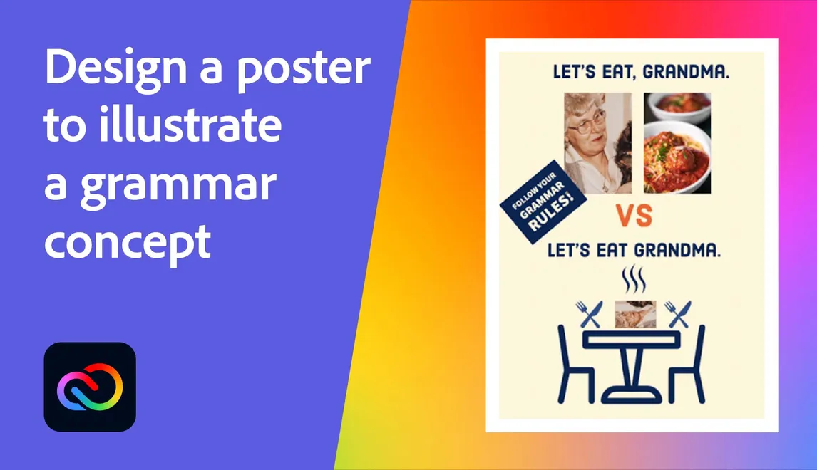 Design a poster to illustrate a grammar concept