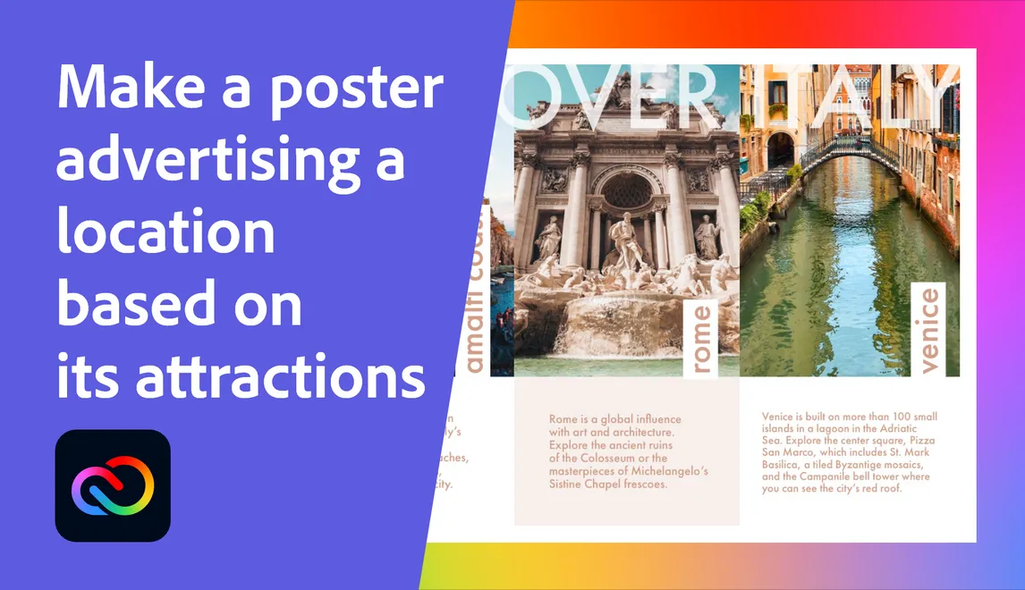 Make a poster advertising a location based on its attractions