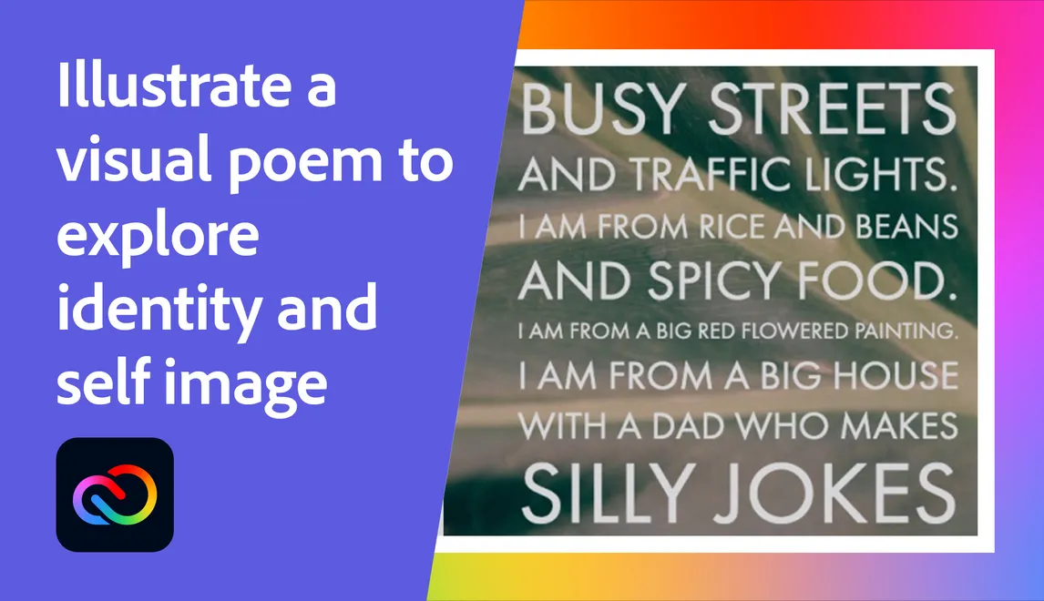 Illustrate a visual poem to explore identity and self image