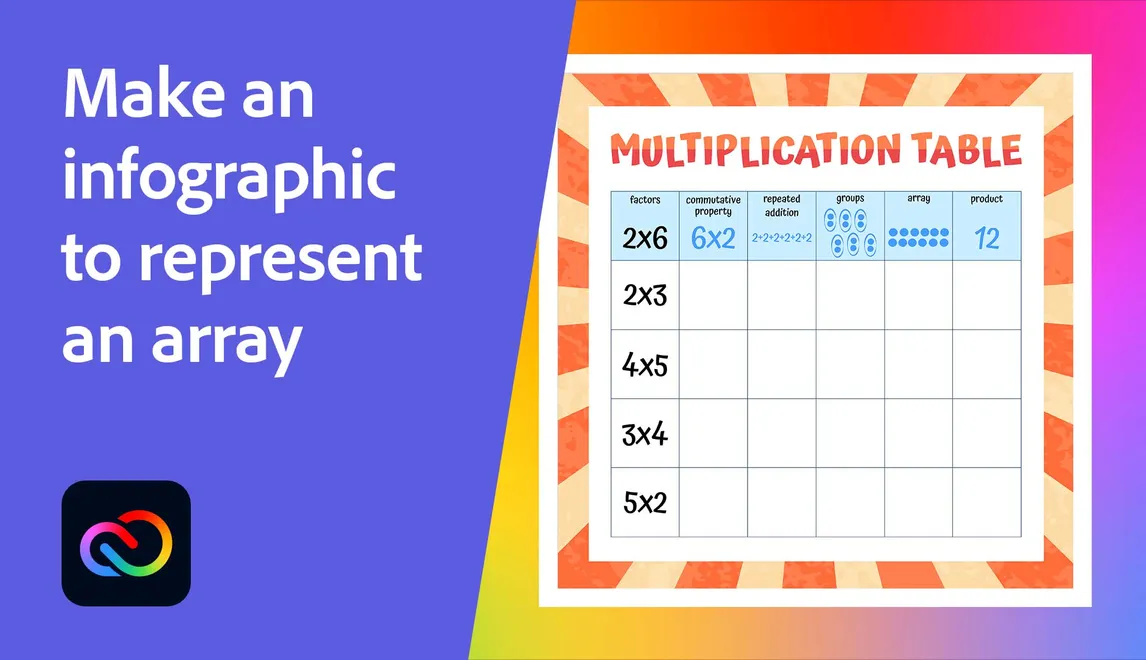 Make an infographic to represent an array